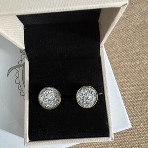 JaxKelly Silver Druzy Crystal Studs